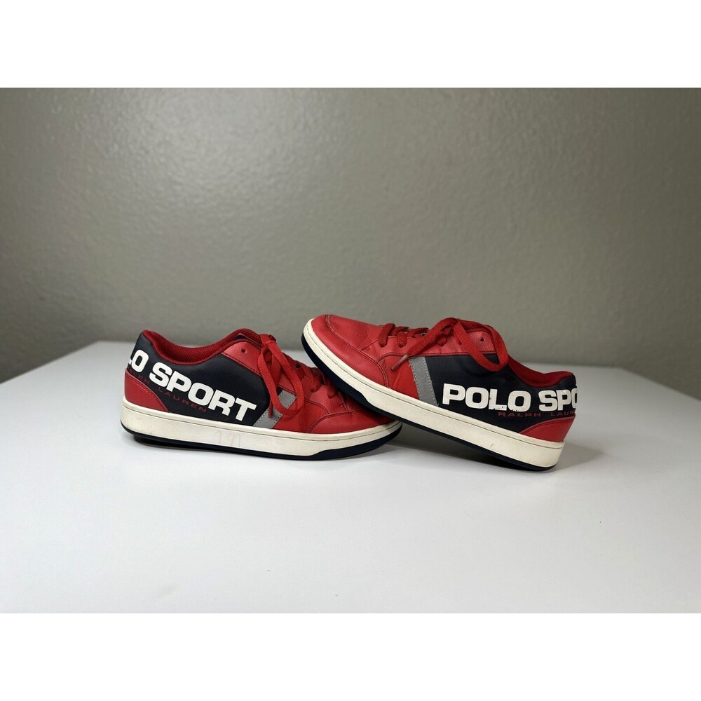 Vintage VTG Polo Sport Ralph Lauren Sneakers Red Blue White Youth 6.5 Belden